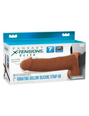 7" Vibrating Hollow Silicone Strap-On
