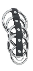 Spartacus Gates of Hell 5-Ring Metal/Leather Chastity Device