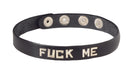 Spartacus Wordband "Fuck Me" Leather Collar - Black