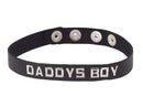 Spartacus Wordband "Daddy's Boy" Leather Collar - Black