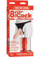 Vac-U-Lock 8in Ultraskyn Cock with Ultra Harness