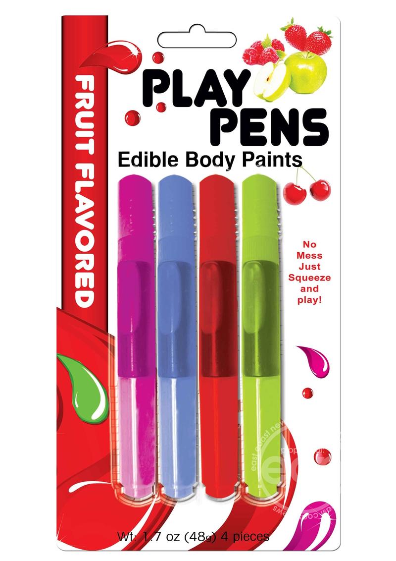 Play Pens Edible Body Paint Brushes - 4 Flavors