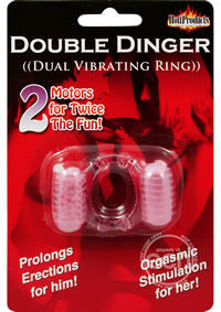 Humm Dinger Double Dinger Disposable Dual Vibrating Penis Ring