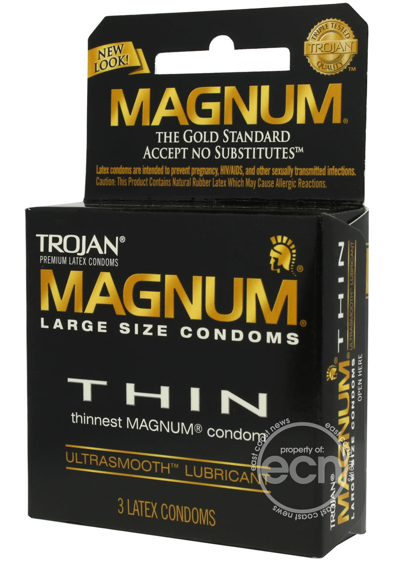 Trojan Magnum Thin Large Size Condoms - 3-Pack