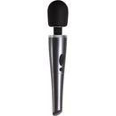 Mighty Metallic Wand Rechargeable Silicone Body Massager - Black