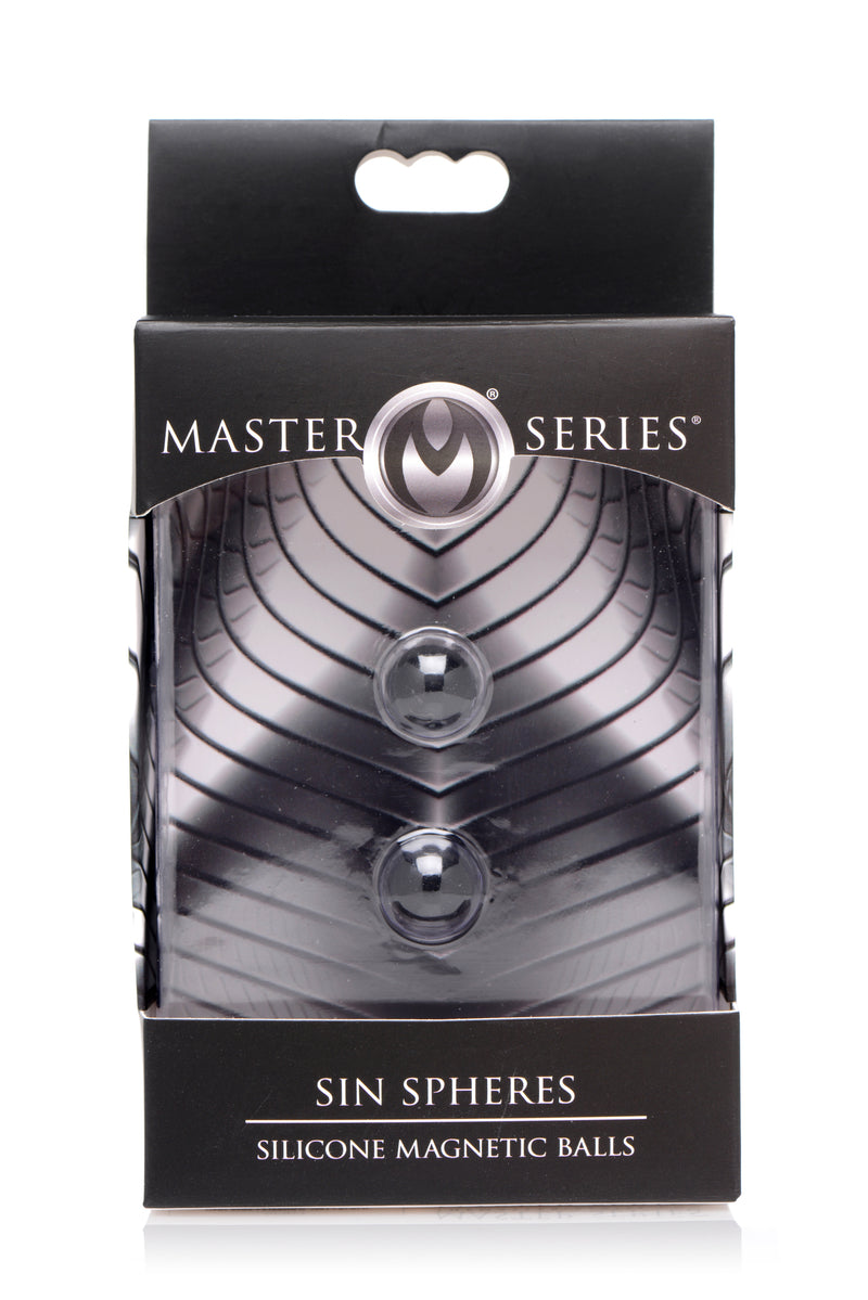 Master Series Sin Spheres Silicone-Coated Magnetic Pinching Balls - Black