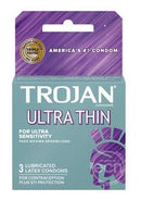 Trojan Condom Sensitivity Ultra Thin Lubricated 3 Pack