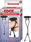 My Cockring Silicone Cock & Ball Cinch with Vibrating Bullet - Black