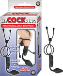 My Cockring Silicone Vibrating Ball Cinch and Anal Plug - Black