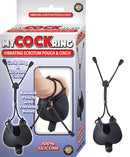 My Cockring Vibrating Scrotum Pouch and Cincher Silicone Penis Ring - Black