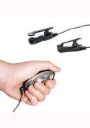 Fetish Fantasy Shock Therapy Nipple Clamps With Remote Control - Black