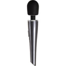 Mighty Metallic Wand Rechargeable Silicone Body Massager - Black