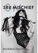 Sex & Mischief Red/Black Striped-Handle Flogger
