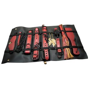 THE TRAVELER 10 PIECE RESTRAINTS & BONDAGE PLAY KIT-MAROON