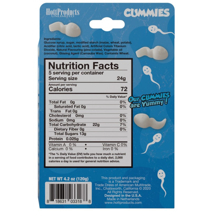 Cummies Fruity Flavored Sperm-Shaped Gummies - 4.2oz