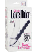 Silicone Love Rider Beaded Dual Penetrator - Black