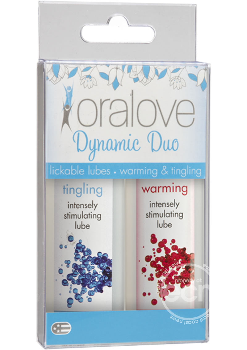 Oralove Dynamic Duo Lickable Warming And Tingling Lubricant 2x1oz