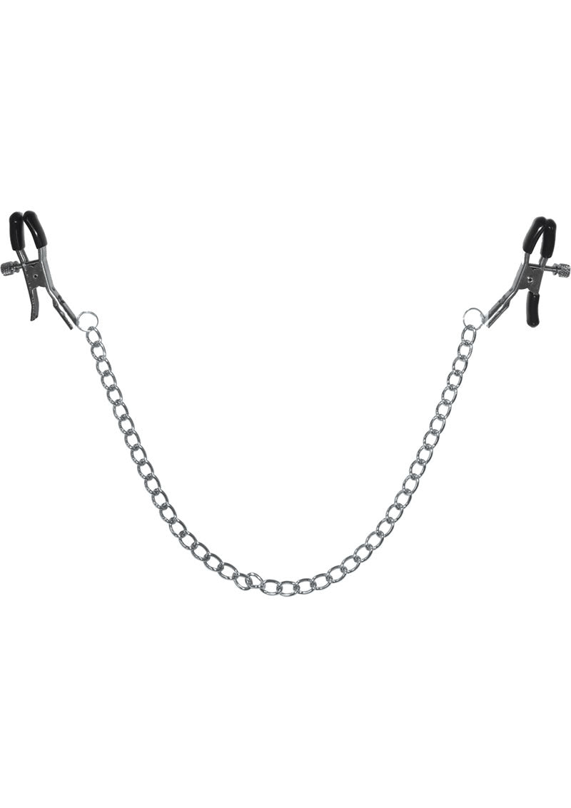 Sex & Mischief Chained Nipple Clamps - Silver