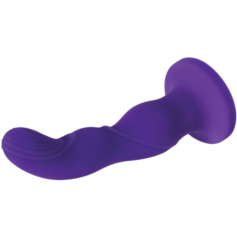 Love Harnessed Rechargeable Silicone Vibrating Dildo - Purple