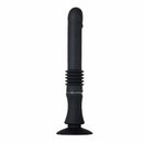 Love Thrust Rechargeable Silicone Thrusting Vibrator with Suction Cup Base - Black