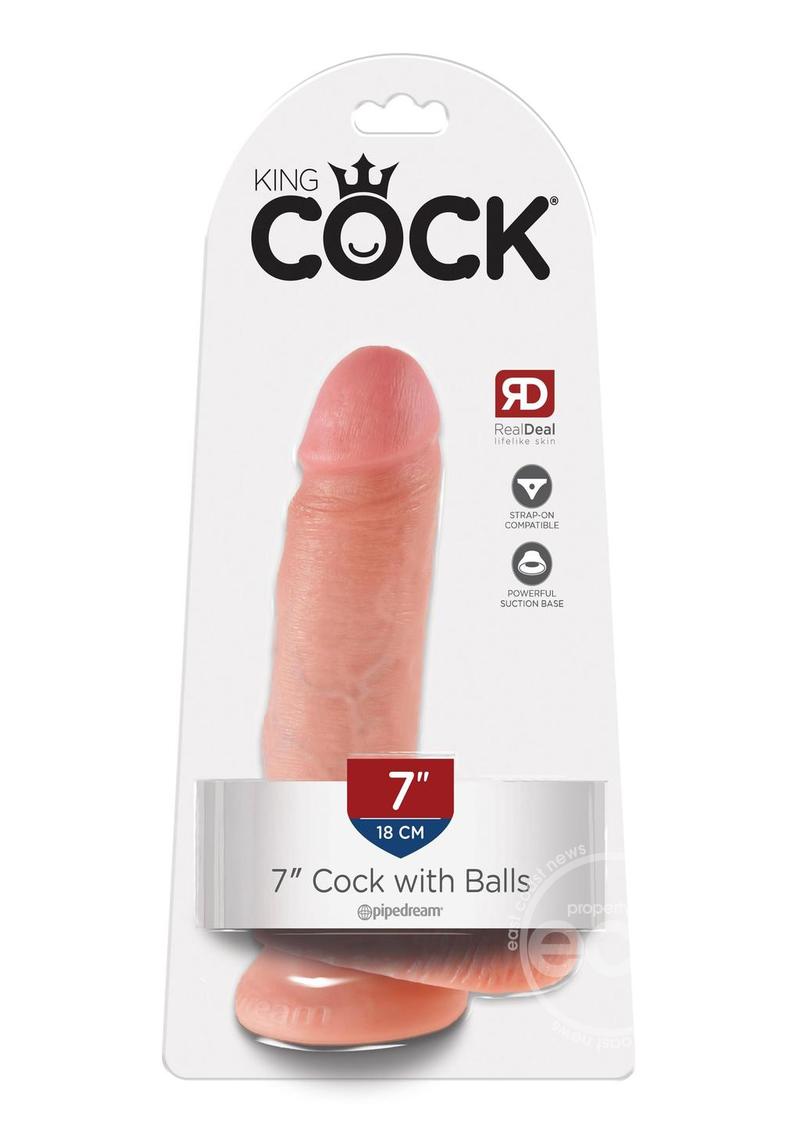 King Cock Dildo with Balls 7in