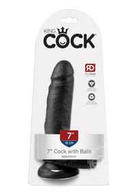 King Cock Dildo with Balls 7in