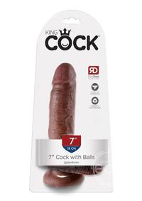 King Cock Dildo with Balls 7in