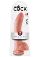 King Cock Dildo with Balls 9in