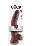King Cock Dildo with Balls 9in