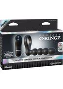 Fantasy C-Ringz Silicone Rechargeable Cock Ring Double Penetrator with Wireless Remote Controller - Black