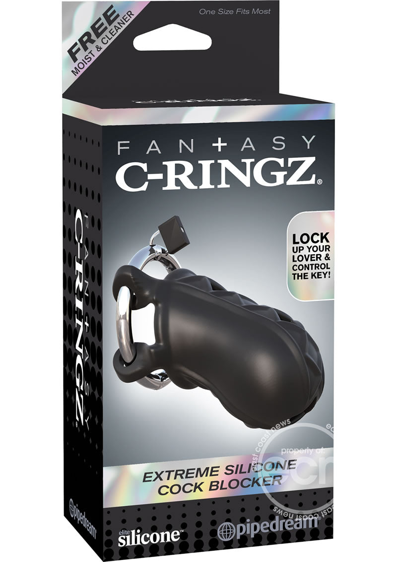 Fantasy C-Ringz Extreme Silicone Cock Blocker Cage - Black