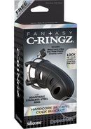 Fantasy C-Ringz Hardcore Silicone Cock Blocker Cage - Black