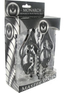 Master Series Monarch Noir Chained Clover Nipple Clamps - Black