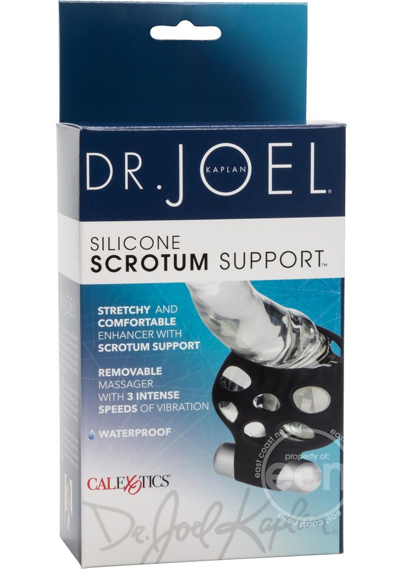 Dr. Joel Kaplan Silicone Scrotum Support with Vibrating Bullet - Black