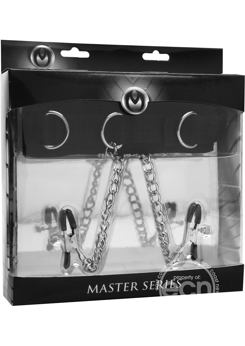 Master Series Submission Collar with Nipple Clamps