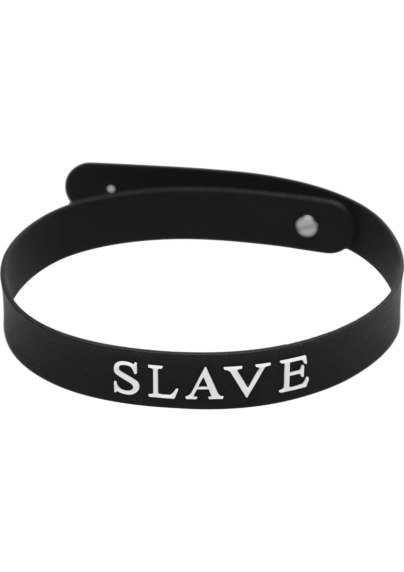 Master Series Silicone Snap "Slave" Collar - Black