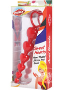 Frisky Sweet Hearts Silicone Anal Beads - Red
