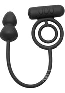 Prostatic Play Voyager 1 Silicone Vibrating Penis Ring and Anal Plug - Black