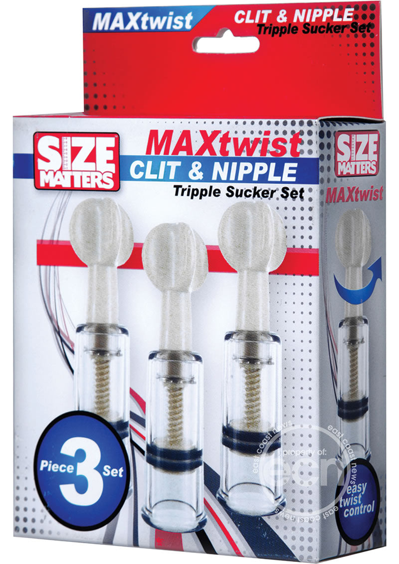 Size Matters Twisted Triplets Nipple and Clit Suckers - Clear