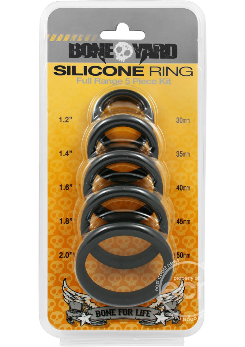 Boneyard Silicone Ring Cock Rings Full Range Kit (5 Piece Kit)