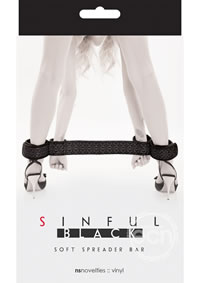 Sinful Soft Spreader Bar Wrist-To-Ankle Restraint - Black