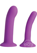 StrapU Incurve Soft Silicone Duo Dildo Set - Purple