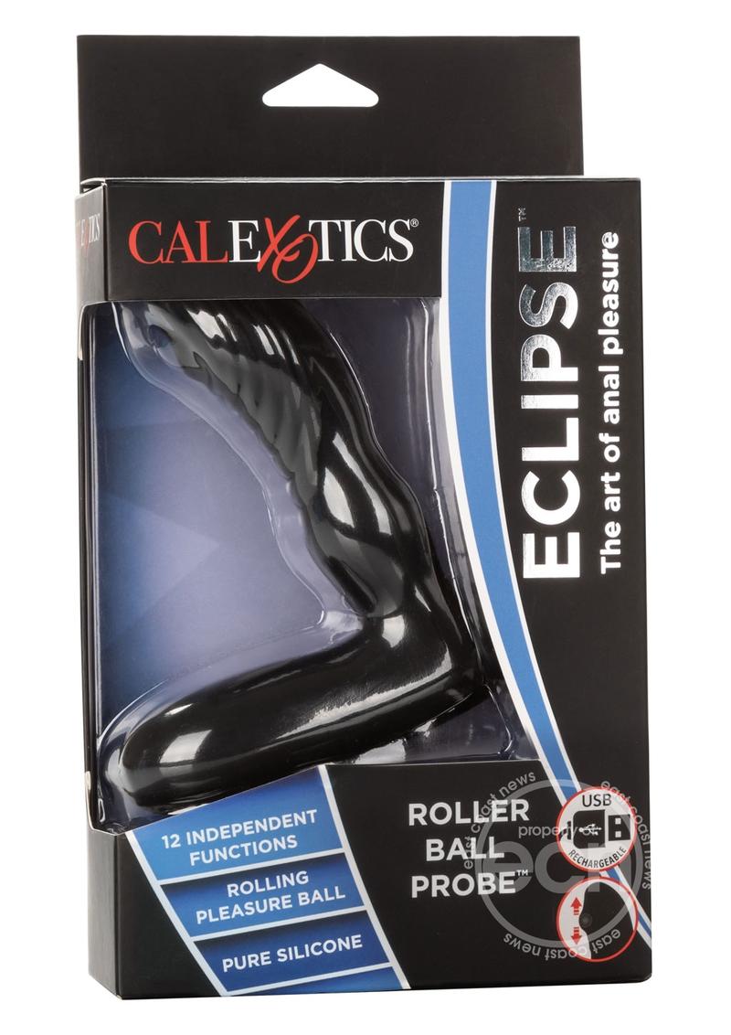 Eclipse Rollerball Probe Rechargeable Silicone Prostate Vibrator - Black
