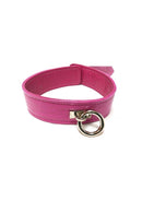 Rouge Plain Leather Adjustable Collar