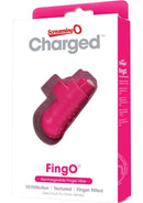 Charged FingO Rechargeable Rumbly 10-Function Mini Bullet Vibrator with Finger Loop