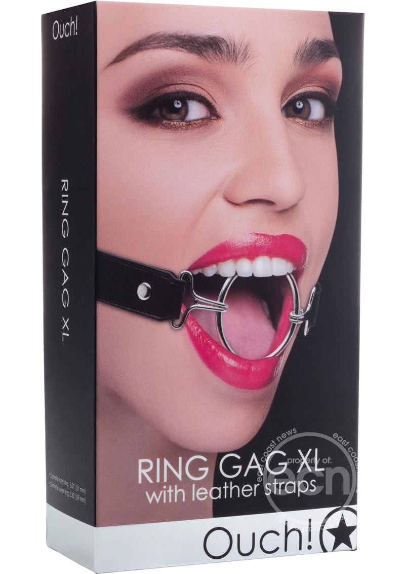 Ouch! Ring Gag XL with Leather Straps