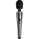 Mighty Metallic Wand Rechargeable Silicone Body Massager - Black