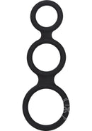 Maximizer Enhancer Line-Form Silicone Multi-Ring - Black