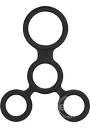 Full Erection Spreader Y-Form Silicone Multi-Ring - Black
