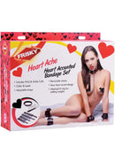 Frisky Heart Ache 5-Piece Bondage Set - Black with Red Hearts